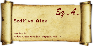 Száva Alex névjegykártya